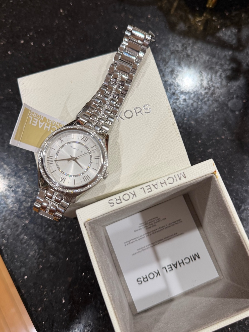 Michael Kors MK3900 Silver Tone Crystal-Accented Ladies Watch